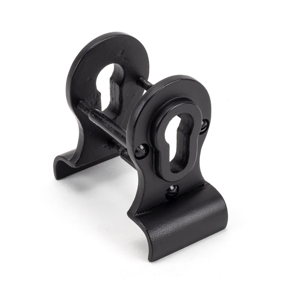 White background image of From The Anvil's Matt Black 50mm Euro Door Pull (Back to Back Fixings) | From The Anvil