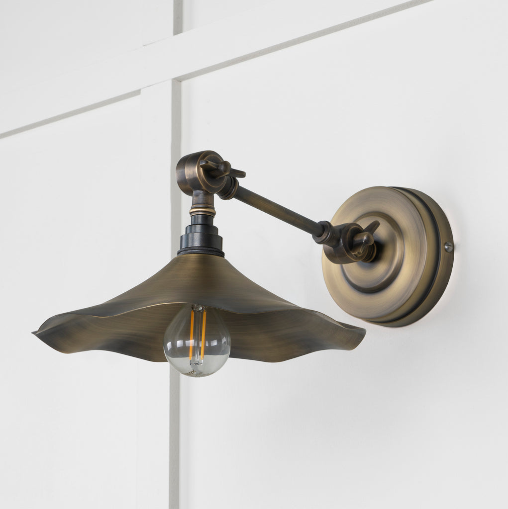 White background image of From The Anvil's Aged  Brass Aged Brass Flora Wall Light | From The Anvil