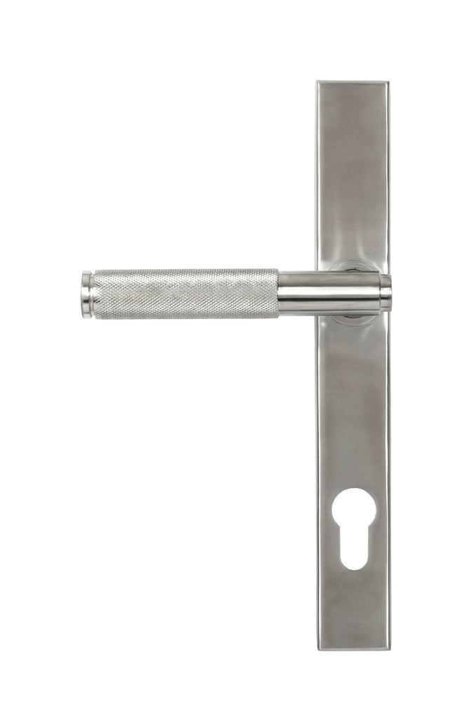 White background image of From The Anvil's Satin Marine SS (316) Brompton Slimline Lever Espag. Lock Set | From The Anvil