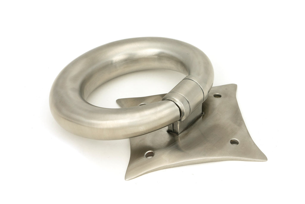White background image of From The Anvil's Satin Marine SS (316) Ring Door Knocker | From The Anvil
