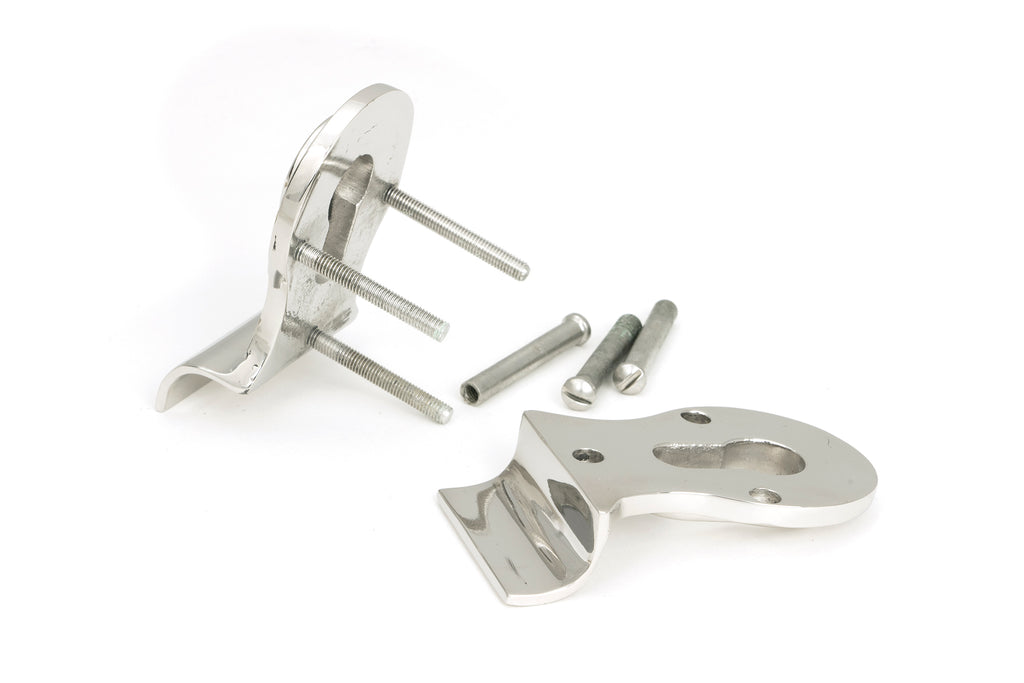 White background image of From The Anvil's Polished Marine SS (316) 50mm Euro Door Pull (Back to Back Fixings) | From The Anvil