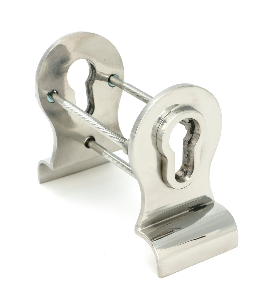 White background image of From The Anvil's Polished Marine SS (316) 50mm Euro Door Pull (Back to Back Fixings) | From The Anvil