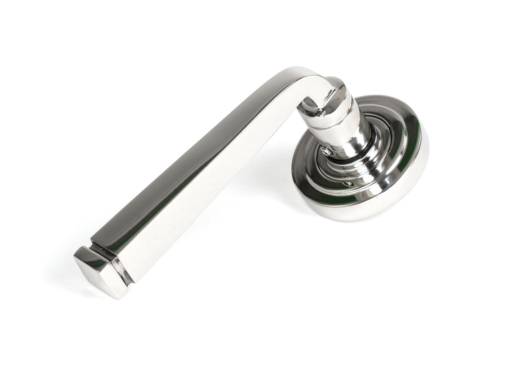 White background image of From The Anvil's Polished Marine Stainless Steel Avon Round Lever on Rose Set (Sprung) | From The Anvil