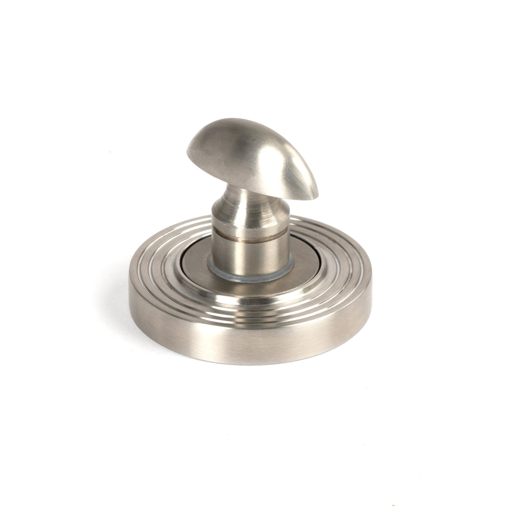 White background image of From The Anvil's Satin Marine Stainless Steel Round Thumbturn Set | From The Anvil