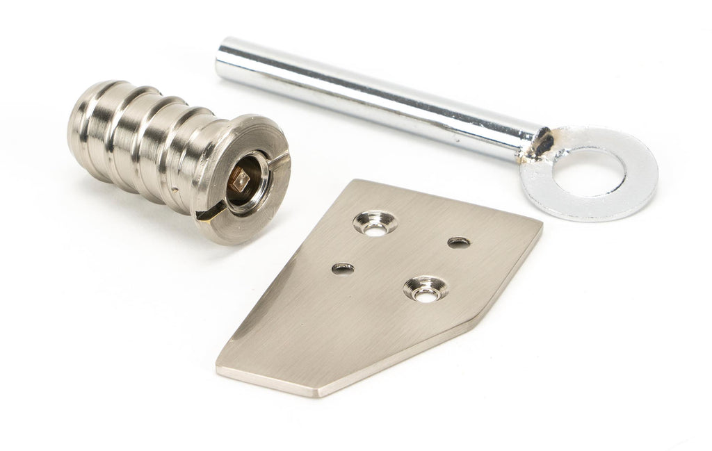 White background image of From The Anvil's Polished Nickel Key-Flush Sash Stop | From The Anvil