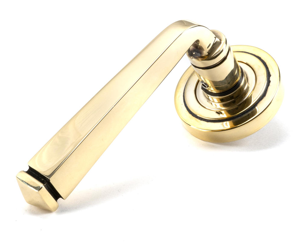 White background image of From The Anvil's Aged Brass Avon Round Lever on Rose Set (Unsprung) | From The Anvil