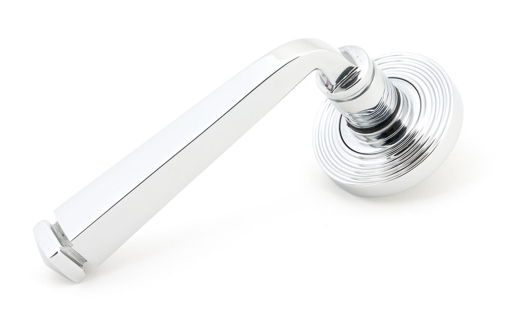 White background image of From The Anvil's Polished Chrome Avon Round Lever on Rose Set (Unsprung) | From The Anvil