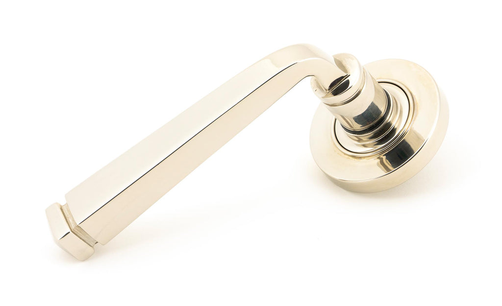 White background image of From The Anvil's Polished Nickel Avon Round Lever on Rose Set (Unsprung) | From The Anvil