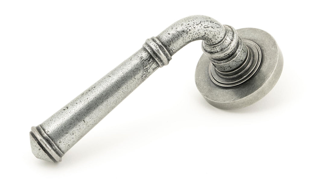 White background image of From The Anvil's Pewter Patina Regency Lever on Rose Set (Unsprung) | From The Anvil