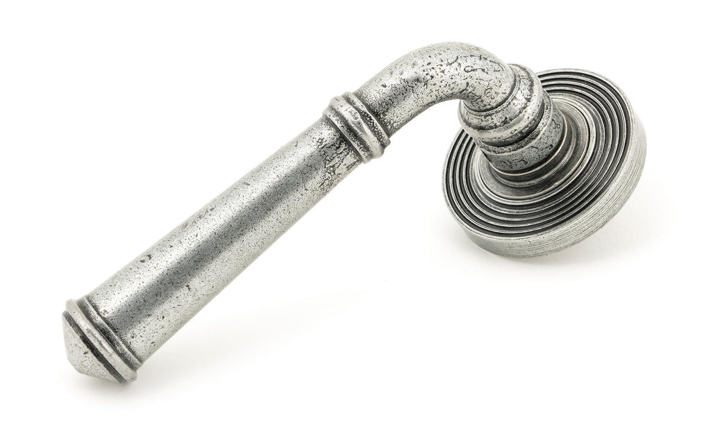 White background image of From The Anvil's Pewter Patina Regency Lever on Rose Set (Unsprung) | From The Anvil