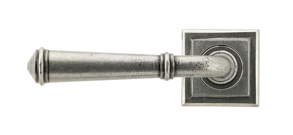 White background image of From The Anvil's Pewter Patina Regency Lever on Rose Set (Unsprung) | From The Anvil