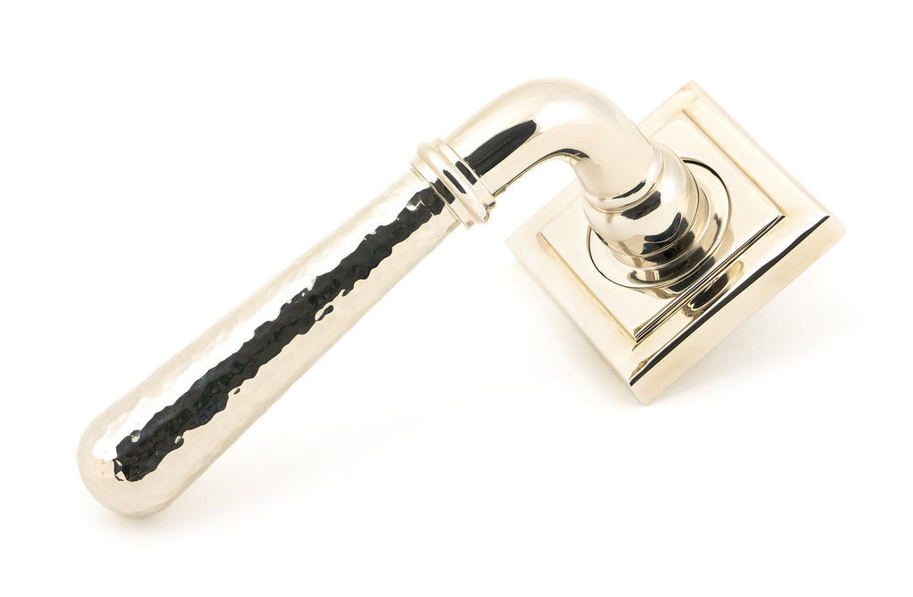 White background image of From The Anvil's Polished Nickel Hammered Newbury Lever on Rose Set (Unsprung) | From The Anvil