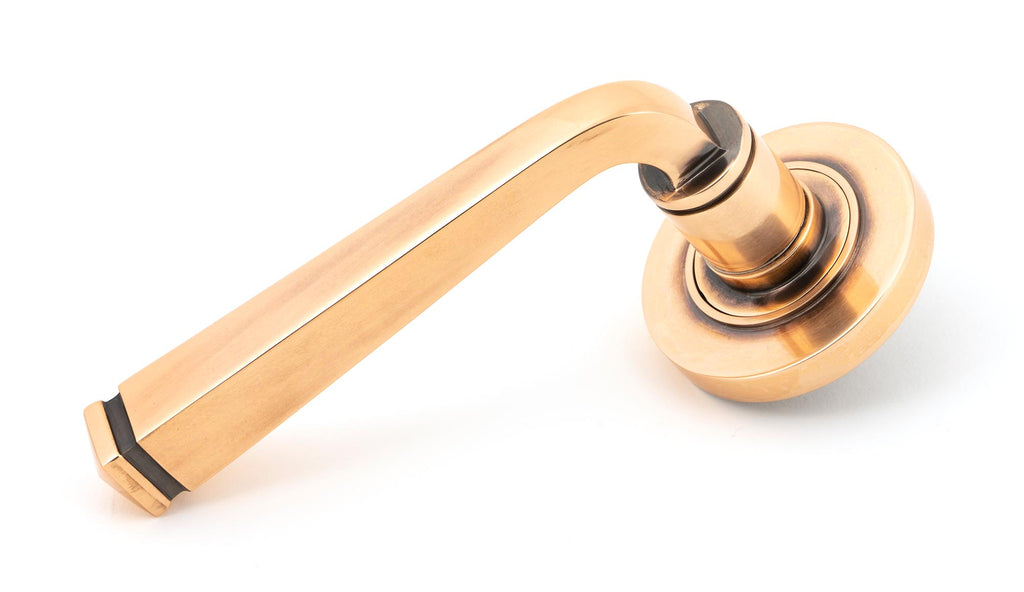 White background image of From The Anvil's Polished Bronze Avon Round Lever on Rose Set (Unsprung) | From The Anvil