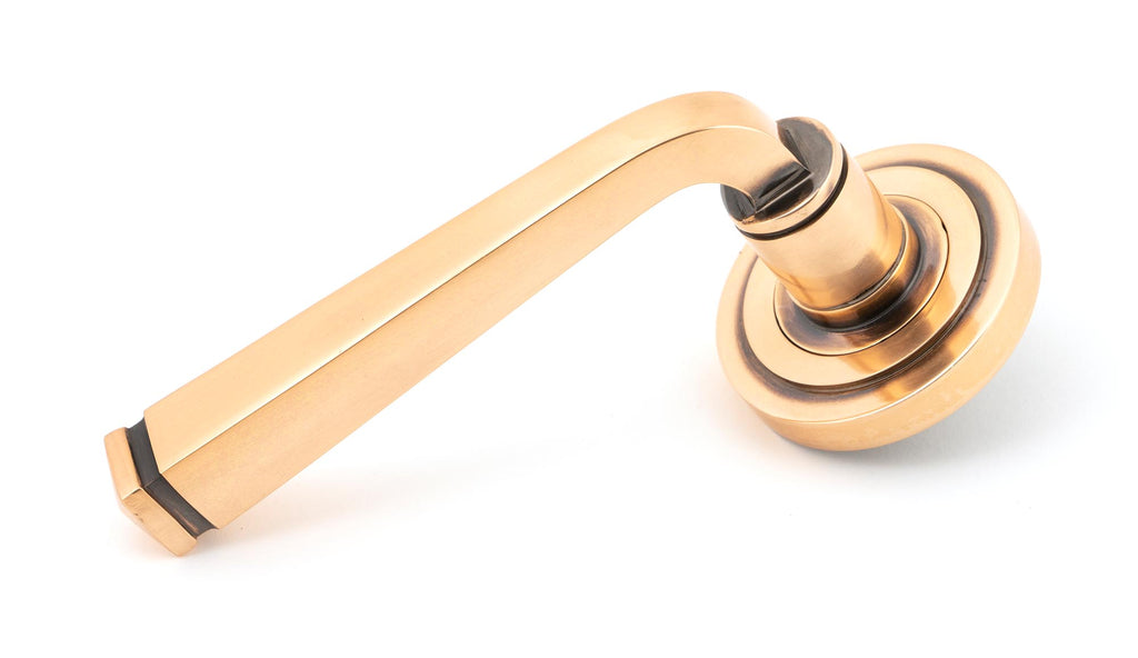 White background image of From The Anvil's Polished Bronze Avon Round Lever on Rose Set (Unsprung) | From The Anvil