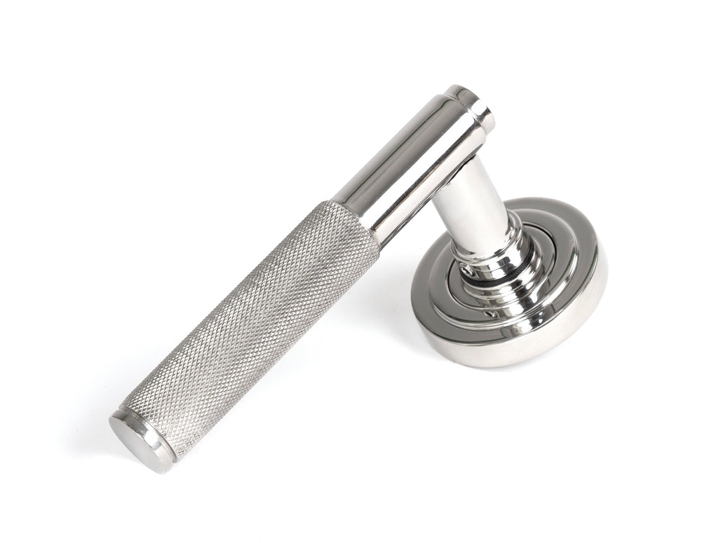 White background image of From The Anvil's Polished Marine Stainless Steel Brompton Lever on Rose Set (Unsprung) | From The Anvil