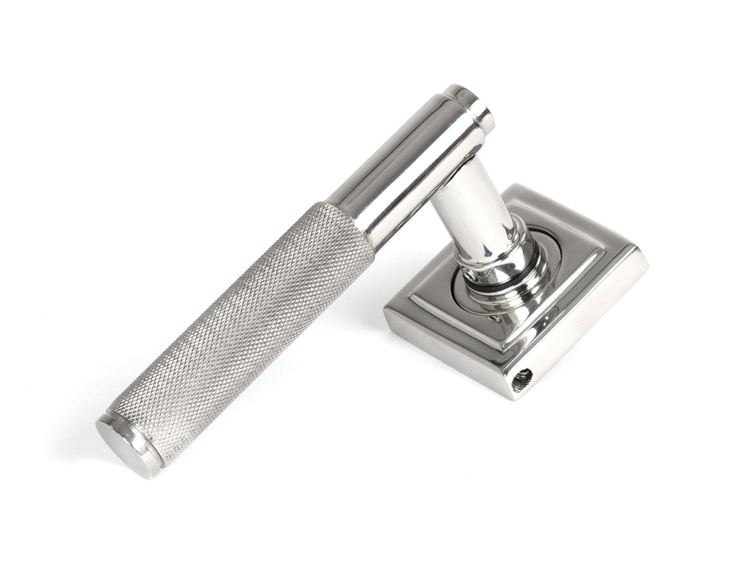 White background image of From The Anvil's Polished Marine Stainless Steel Brompton Lever on Rose Set (Unsprung) | From The Anvil