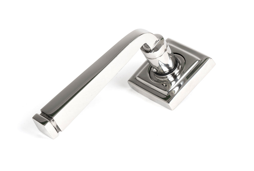 White background image of From The Anvil's Polished Marine Stainless Steel Avon Round Lever on Rose Set (Unsprung) | From The Anvil
