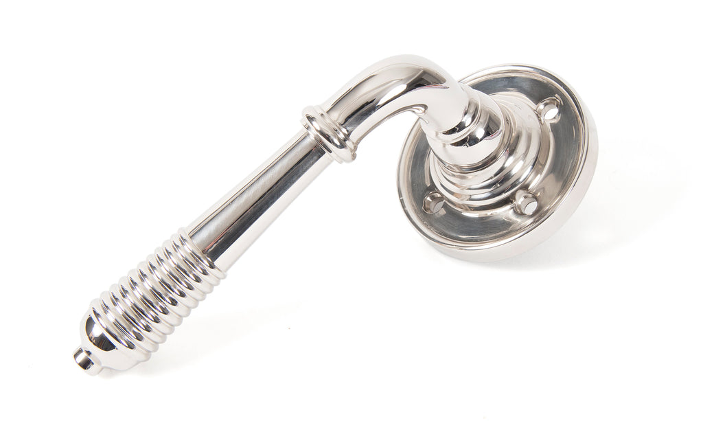 From The Anvil's Polished Nickel Reeded Lever on Rose Set