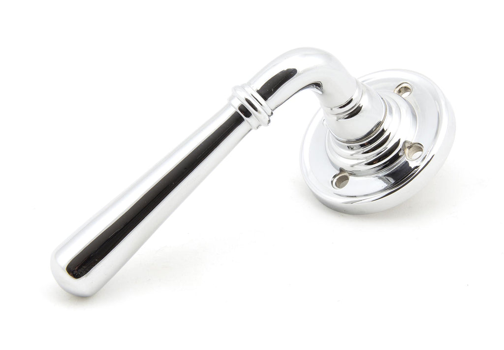 White background image of From The Anvil's Polished Chrome Newbury Lever on Rose Set | From The Anvil