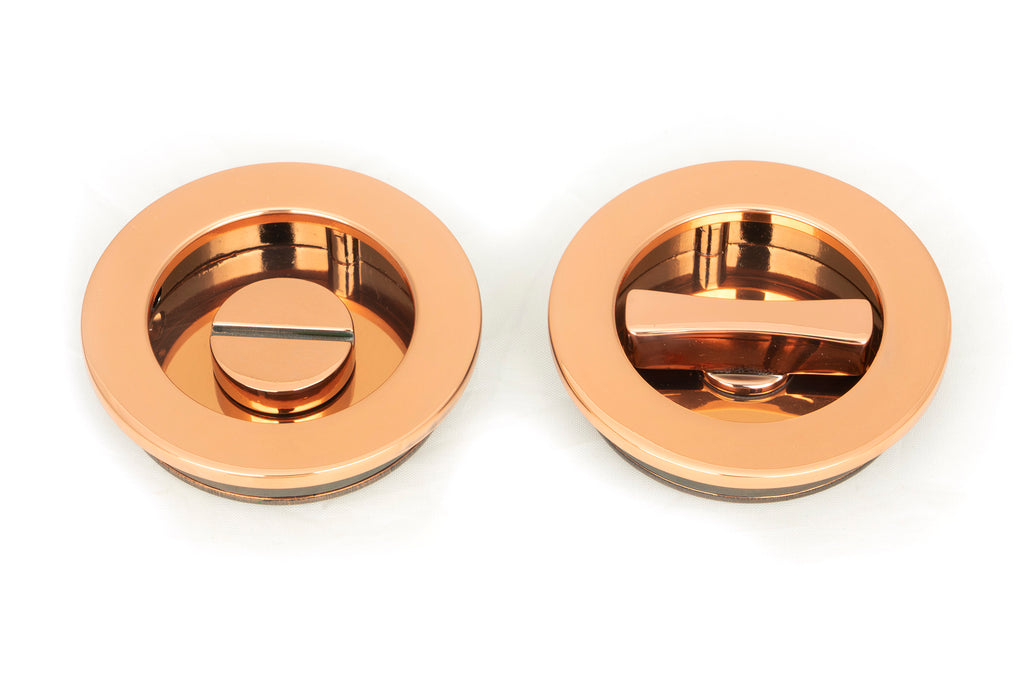 White background image of From The Anvil's Polished Bronze Plain Round Pull - Privacy Set | From The Anvil
