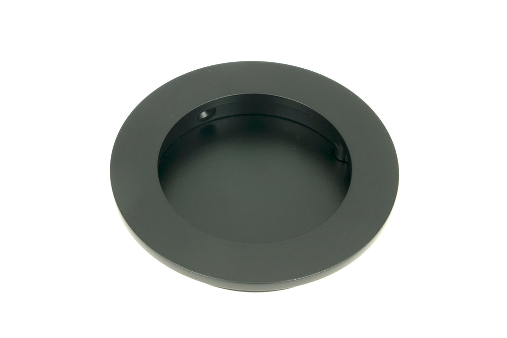 White background image of From The Anvil's Matt Black Plain Round Pull | From The Anvil