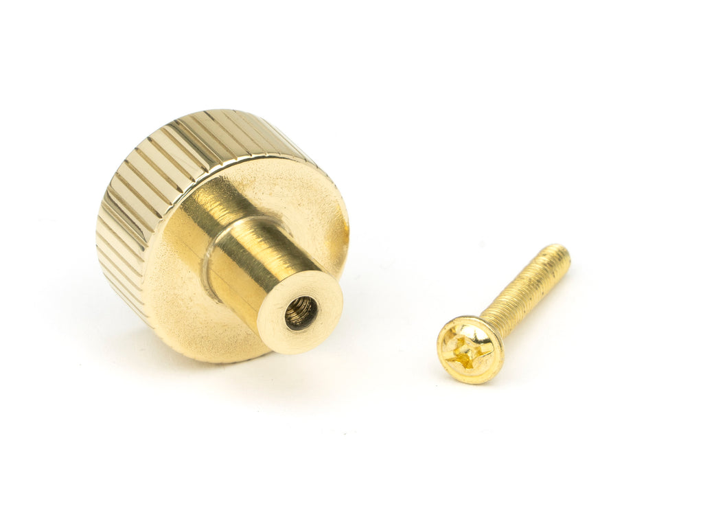 White background image of From The Anvil's Polished Brass 25mm Judd Cabinet Knob | From The Anvil