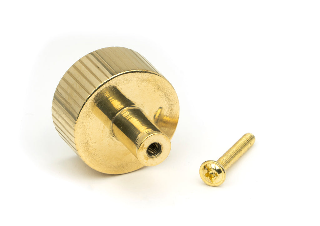 White background image of From The Anvil's Polished Brass 32mm Judd Cabinet Knob | From The Anvil
