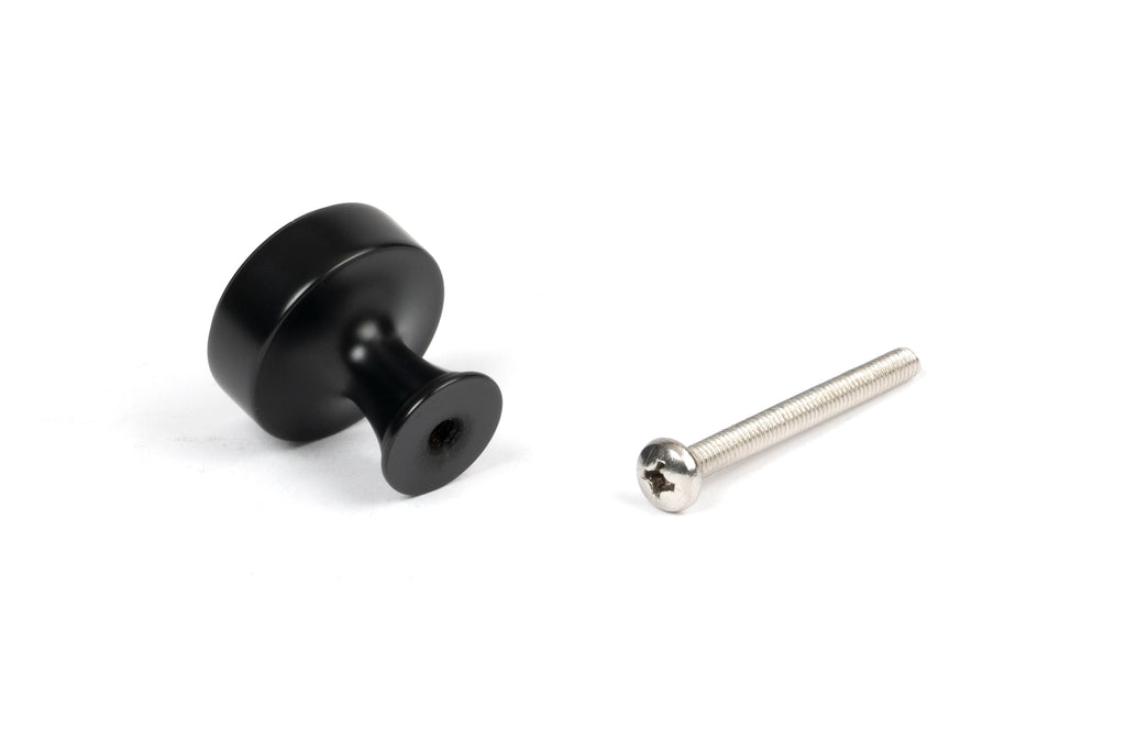 White background image of From The Anvil's Matt Black Scully Cabinet Knob | From The Anvil
