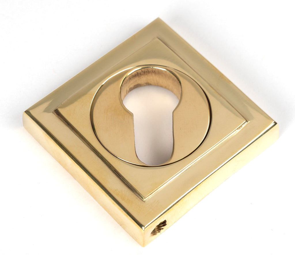 White background image of From The Anvil's Polished Brass Round Euro Escutcheon | From The Anvil