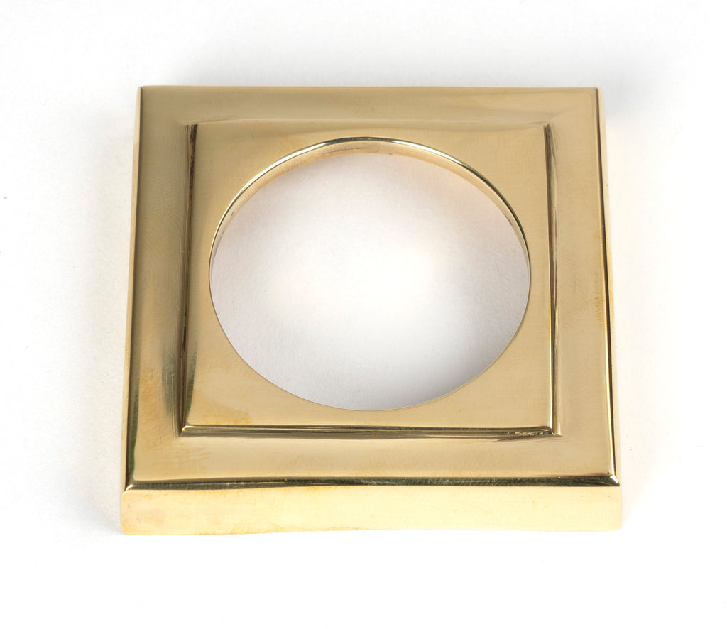White background image of From The Anvil's Polished Brass Round Euro Escutcheon | From The Anvil