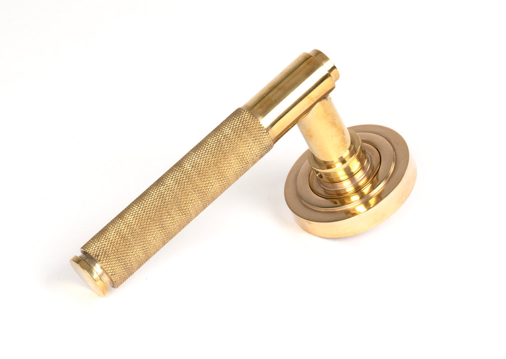 From The Anvil's Polished Brass Brompton Lever on Rose Set (Unsprung)