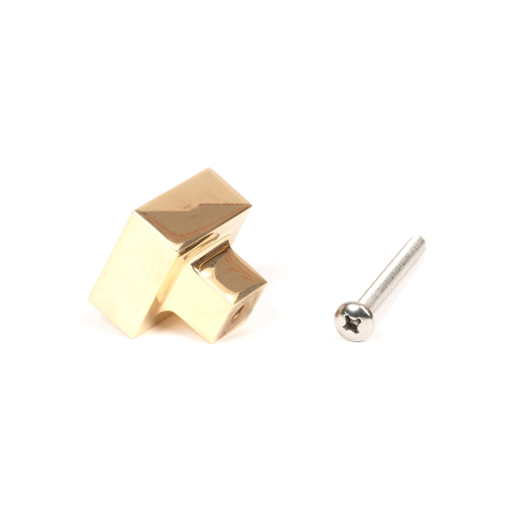 White background image of From The Anvil's Polished Brass Albers Cabinet Knob | From The Anvil