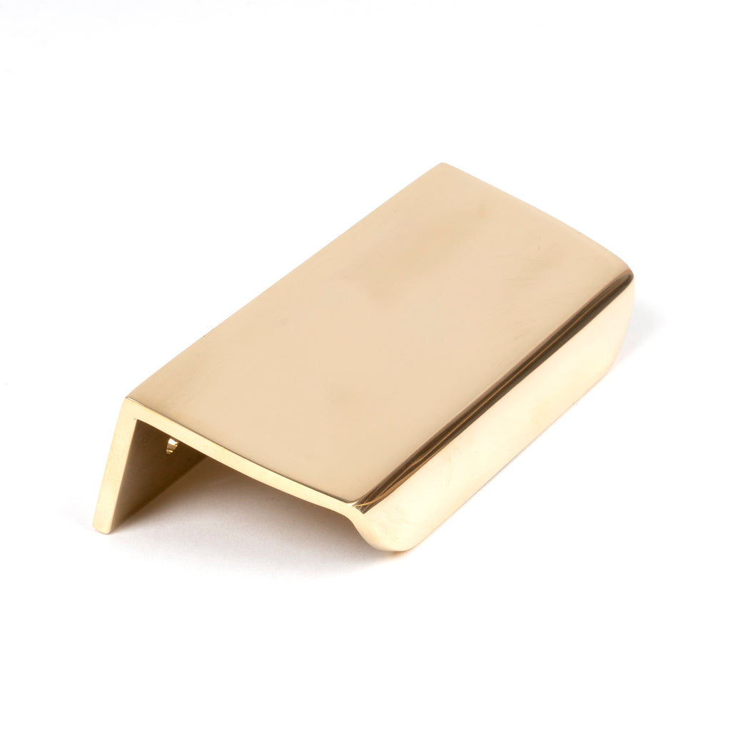 White background image of From The Anvil's Polished Brass Moore Edge Pull | From The Anvil