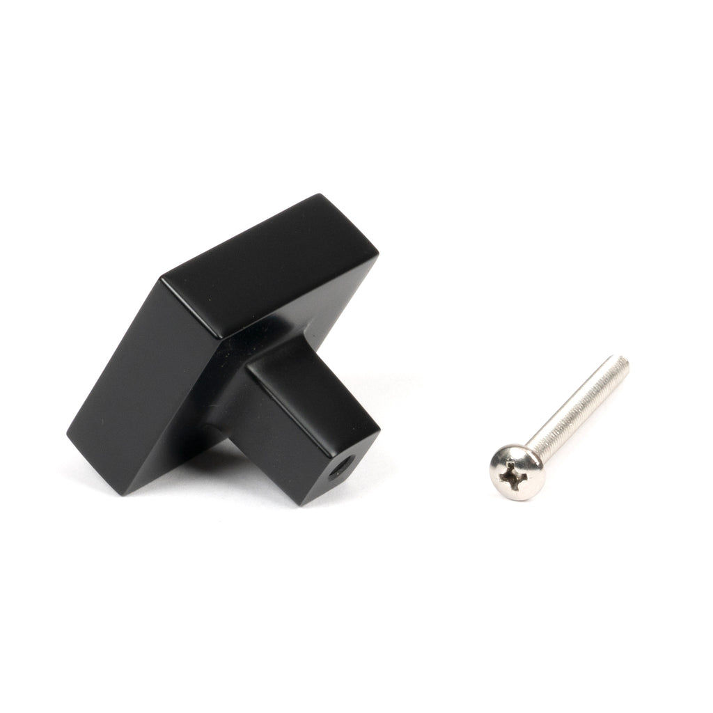 White background image of From The Anvil's Matt Black Albers Cabinet Knob | From The Anvil