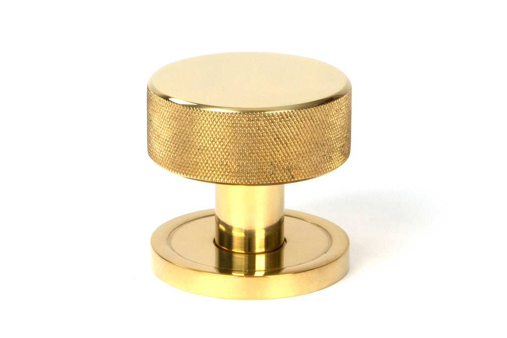 White background image of From The Anvil's Polished Brass Brompton Mortice/Rim Knob Set | From The Anvil