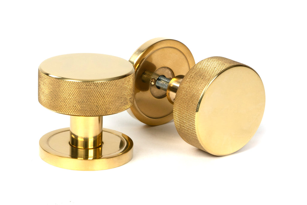 From The Anvil's Polished Brass Brompton Mortice/Rim Knob Set