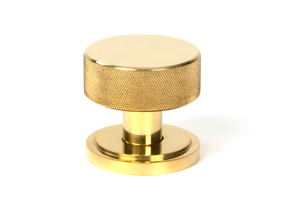 White background image of From The Anvil's Polished Brass Brompton Mortice/Rim Knob Set | From The Anvil