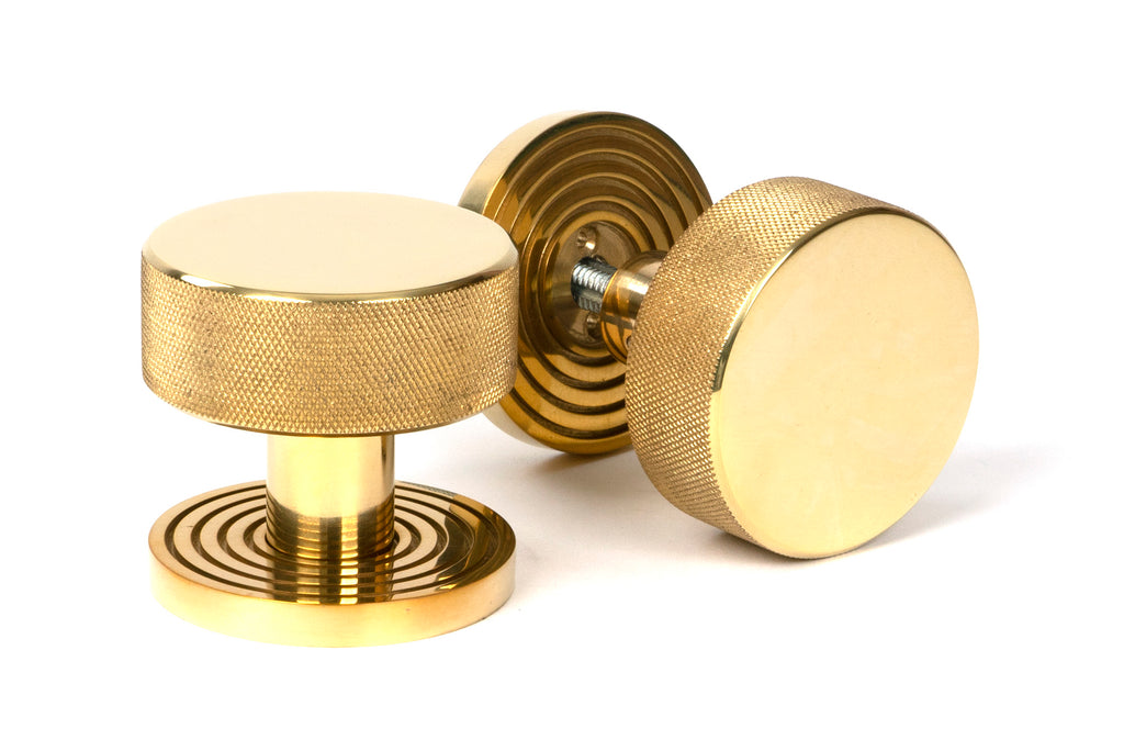 From The Anvil's Polished Brass Brompton Mortice/Rim Knob Set