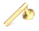 From The Anvil's Satin Brass Brompton Lever on Rose Set (Unsprung)