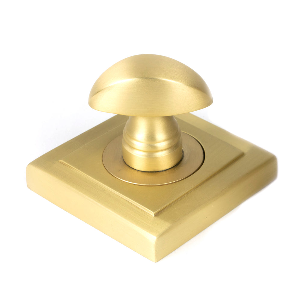 White background image of From The Anvil's Satin Brass Round Thumbturn Set | From The Anvil