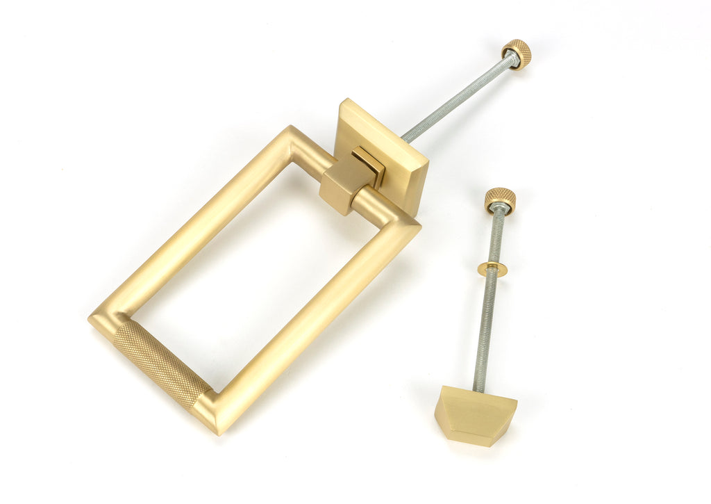 White background image of From The Anvil's Satin Brass Brompton Door Knocker | From The Anvil