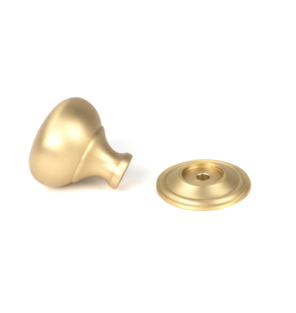 White background image of From The Anvil's Satin Brass Mushroom Cabinet Knob | From The Anvil