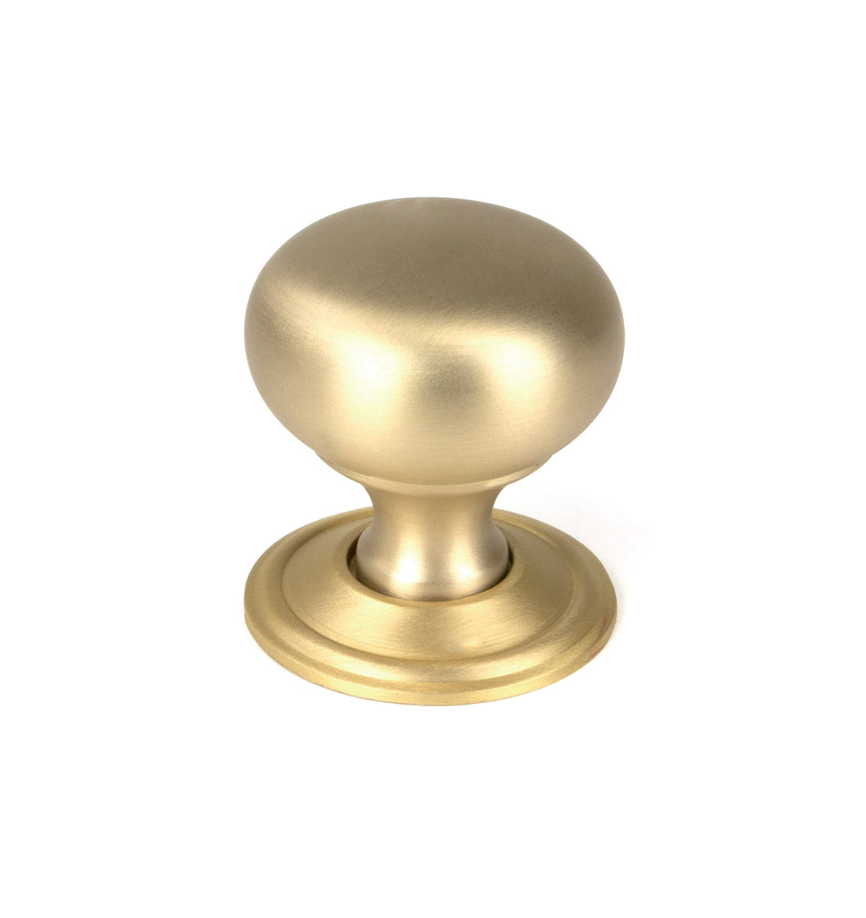 White background image of From The Anvil's Satin Brass Mushroom Cabinet Knob | From The Anvil