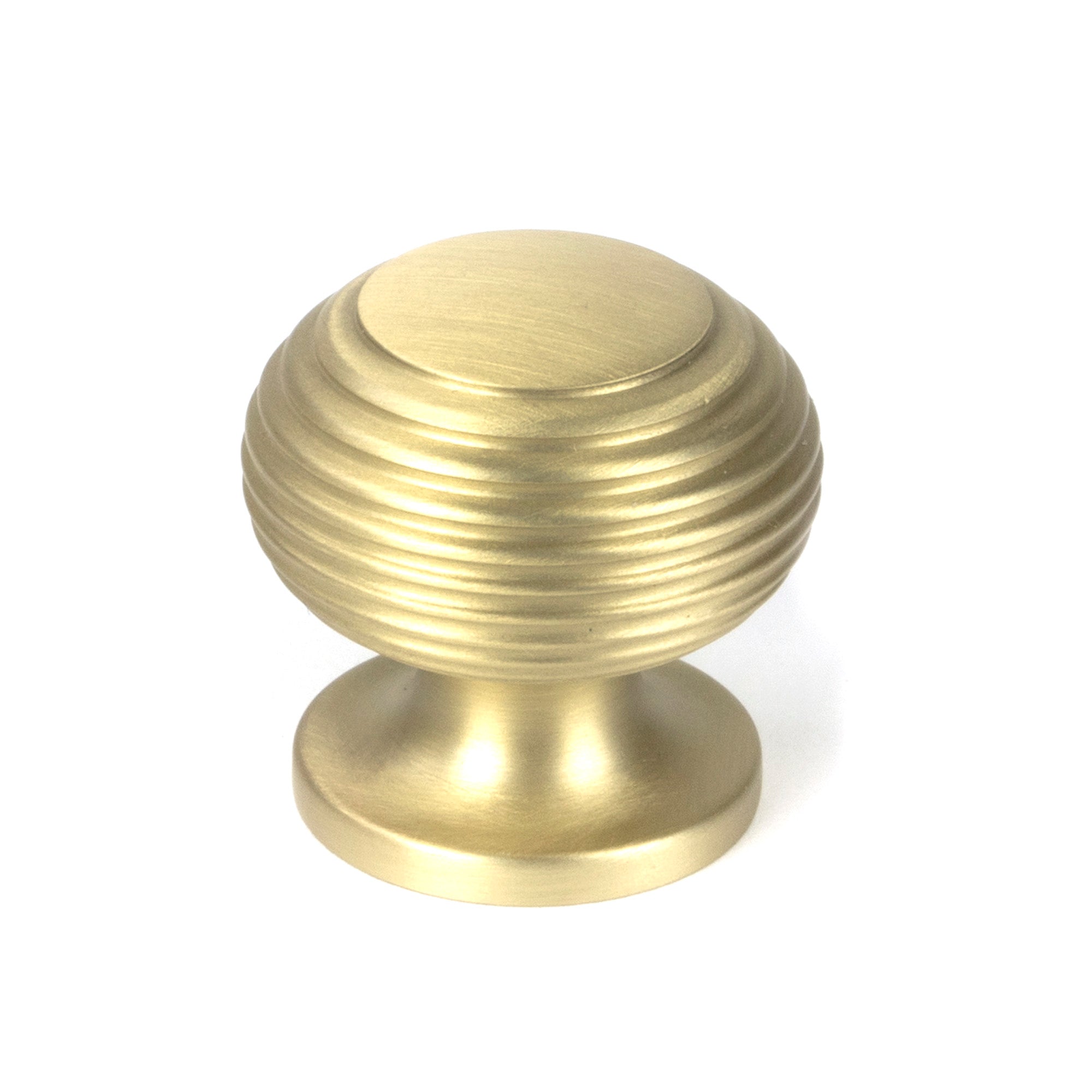 From The Anvil's Satin Brass Beehive Cabinet Knob