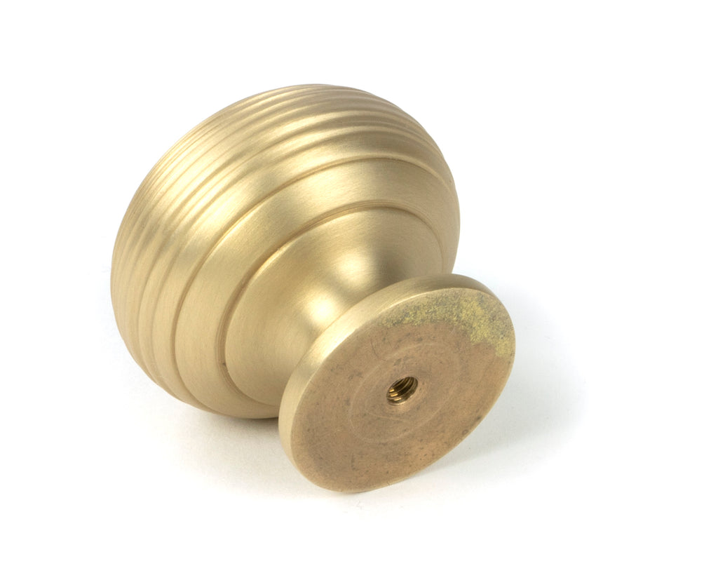 White background image of From The Anvil's Satin Brass Beehive Cabinet Knob | From The Anvil