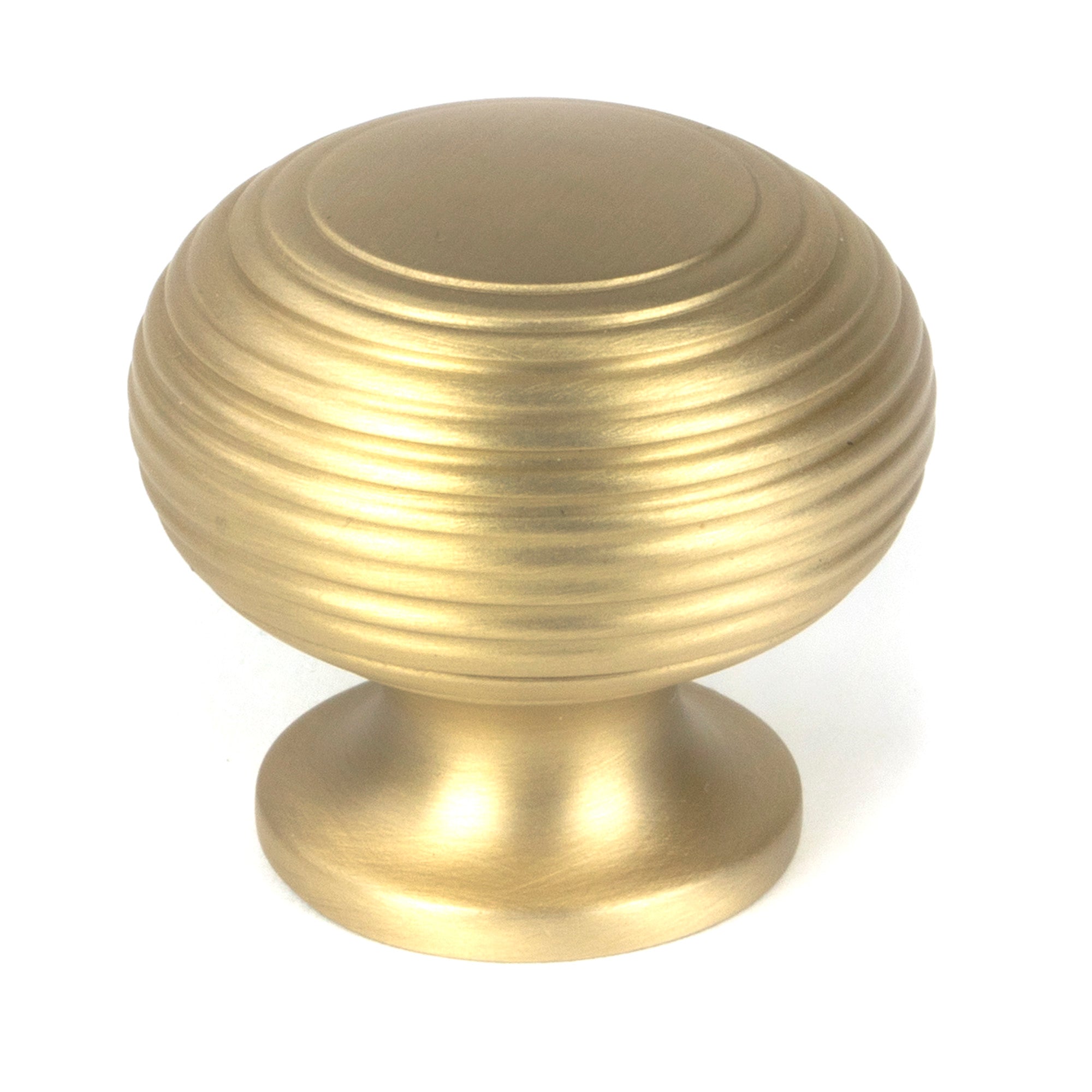 From The Anvil's Satin Brass Beehive Cabinet Knob