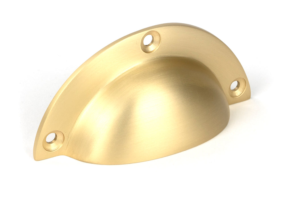 White background image of From The Anvil's Satin Brass Plain Drawer Pull | From The Anvil