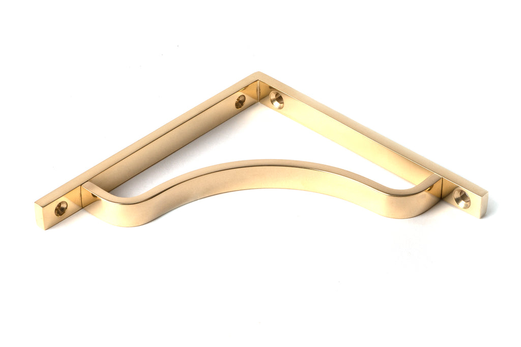 White background image of From The Anvil's Polished Brass Abingdon Shelf Bracket | From The Anvil