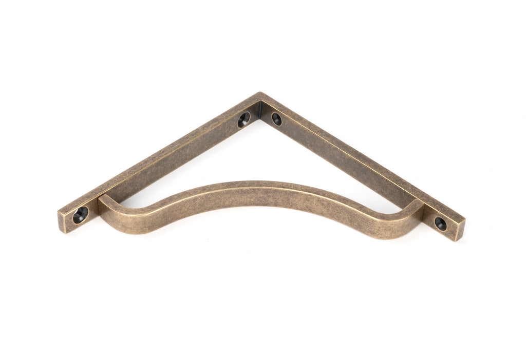 White background image of From The Anvil's Burnished Brass Abingdon Shelf Bracket (150mm x 150mm)