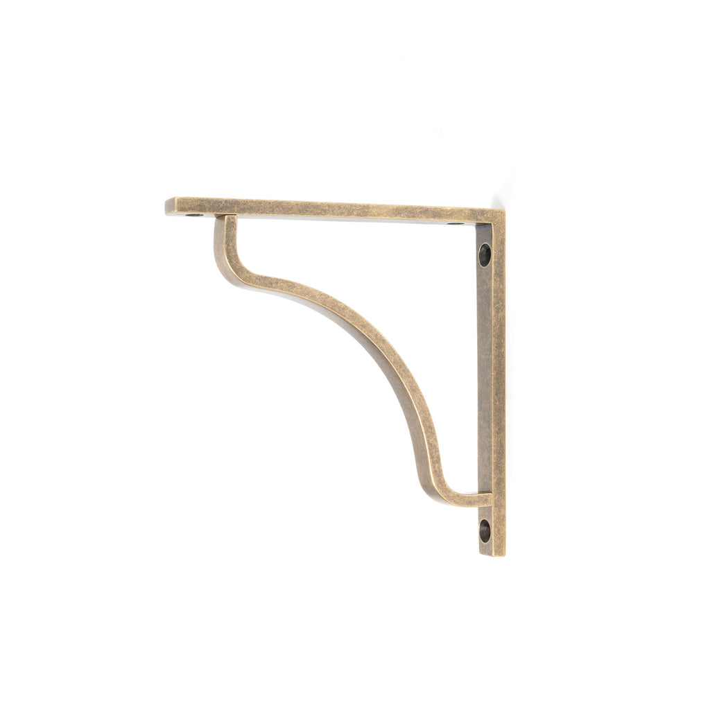 White background image of From The Anvil's Burnished Brass Abingdon Shelf Bracket (150mm x 150mm)